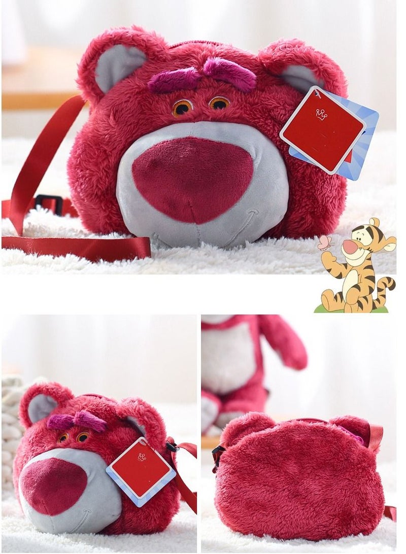 Huggin Bear Lotso Purses Disney Toy Story 3 Strawberry Bear Cross Body Bag Plush Puppets Shoulder Bag