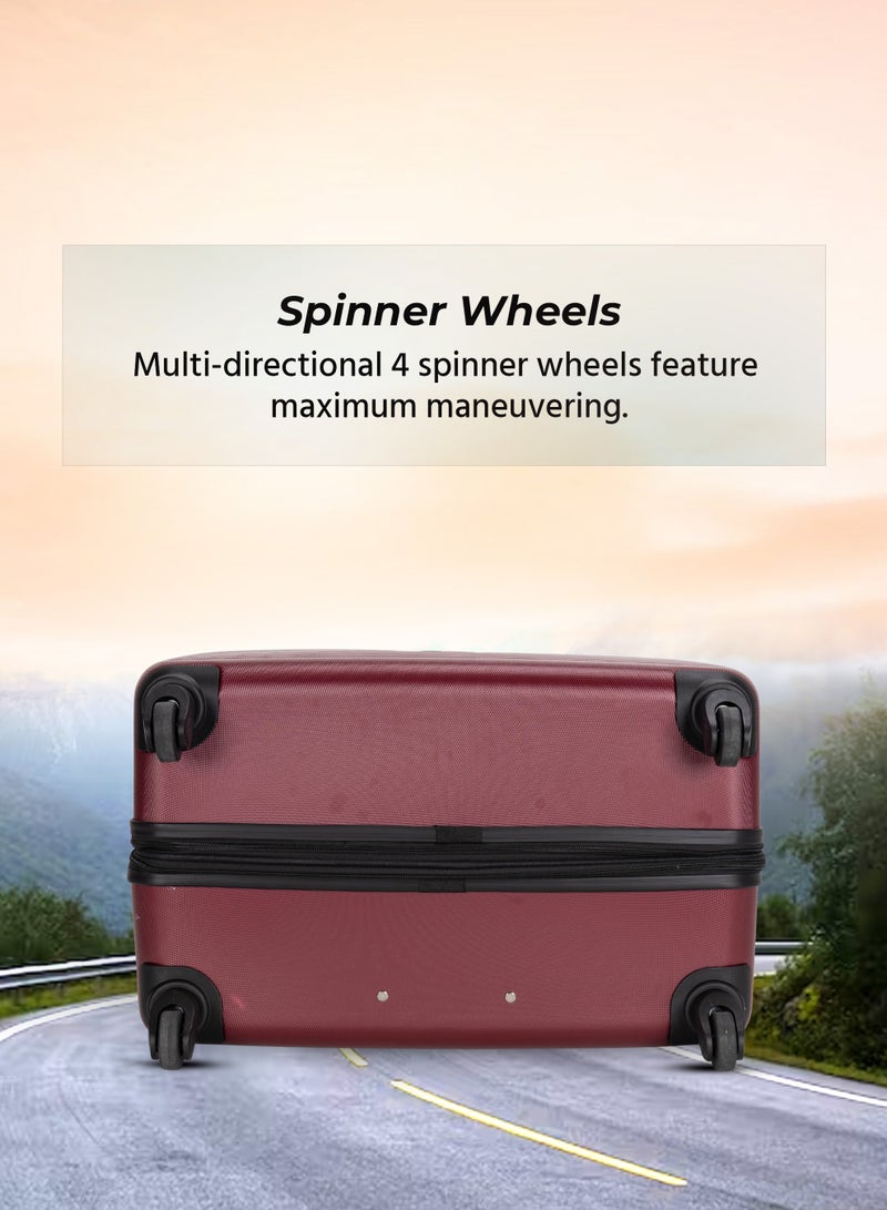 4 Pack Of Hardside Spinner Number Locked Luggage Trolley