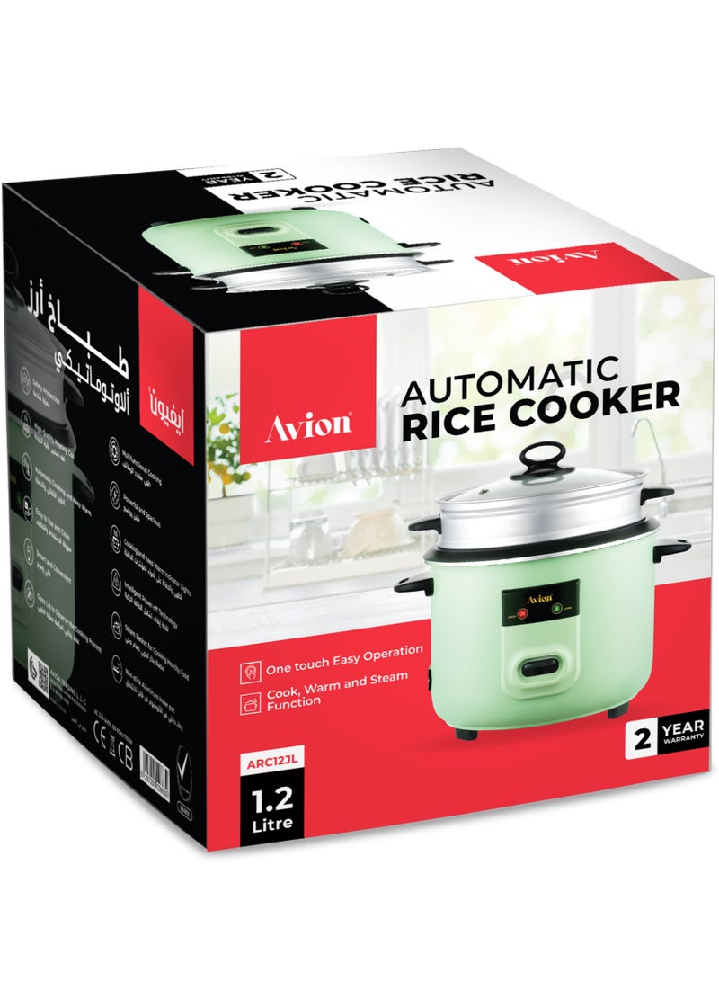 Avion Automatic rice cooker 1.2 Litre |one touch easy oparation | cook ,warm and steam function |400 W| 2 year warranty