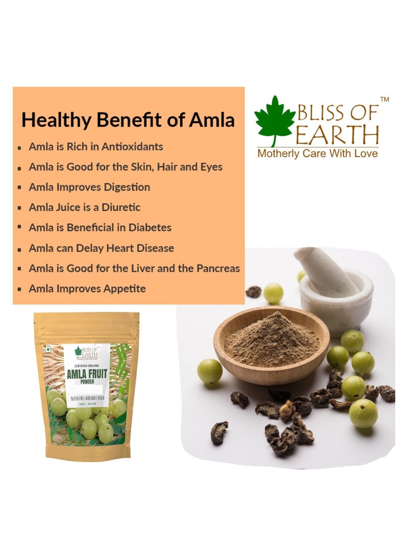 100% Pure Natural AMLA Powder 100GM Indian Gooseberry Great For Hair Conditioning & Hair Coloring Mixture Natural Vitamin C & Antioxidants Pack of 5