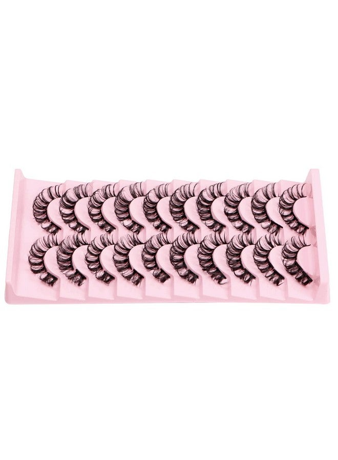 10 Pairs Cluster Lashes D Curl Russian Strip Lashes Fluffy False Eyelashes Individual Natural Wispy Lashes Diy Eyelashes Extension At Home (D01)
