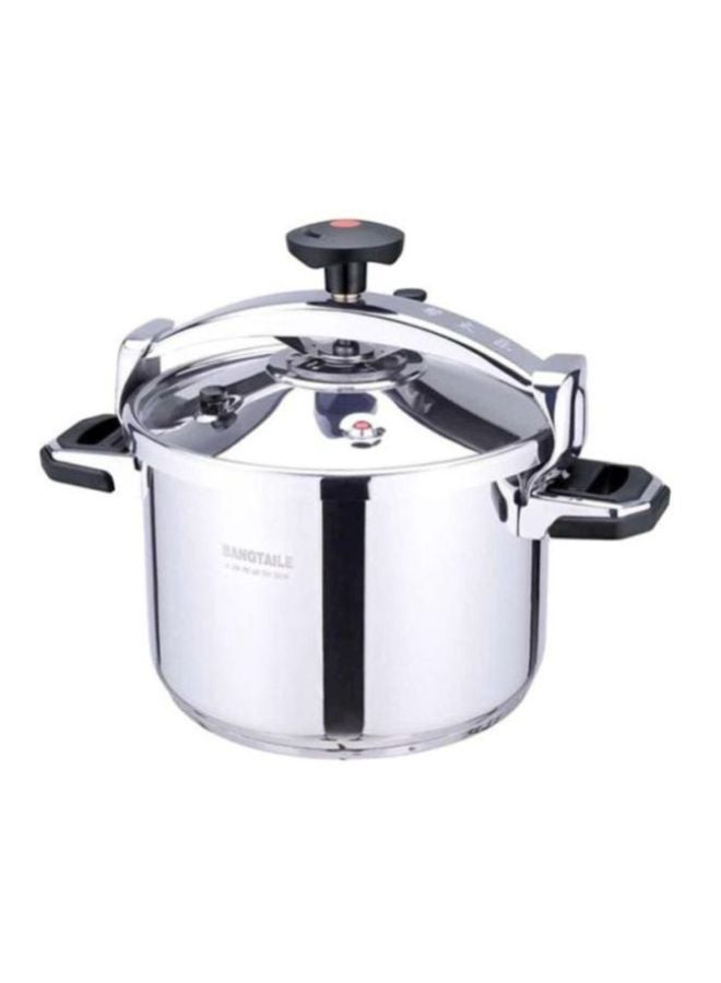 Stainless Steel Unique Design Durable Non-Stick Deep Pressure Cooker With Ergonomically Designed Handle Silver 48cm