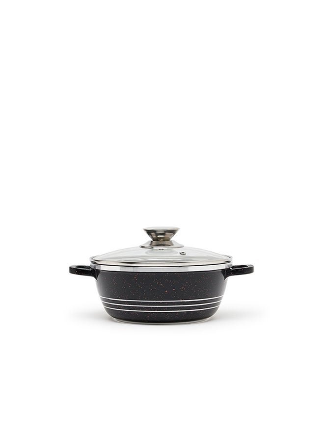 Non-Stick Casserole Pot Black/Clear 20cm