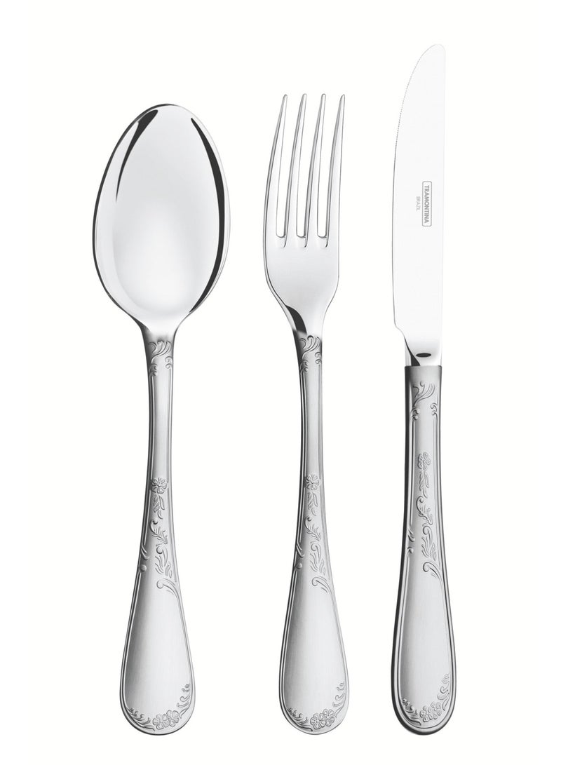 Renascenca 101 Pieces Stainless Steel Flatware Set with High Gloss and Matte Finish and Wood Case