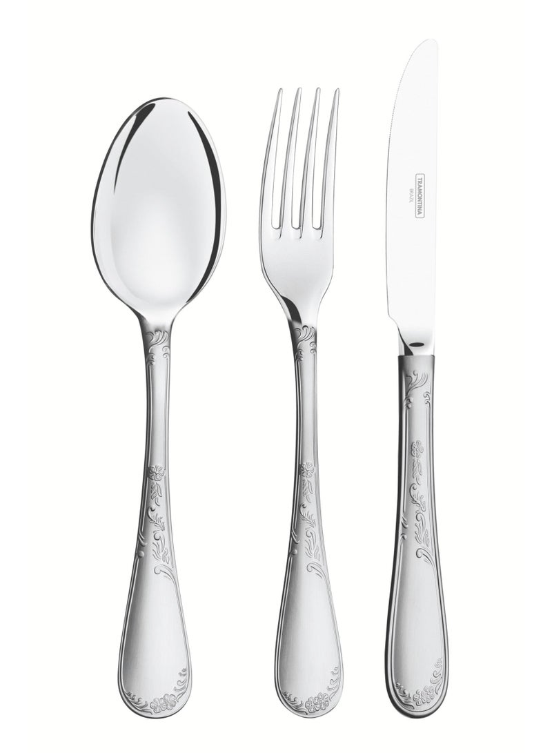 Renascenca 76 Pieces Stainless Steel Flatware Set with High Gloss and Matte Finish and Wood Case