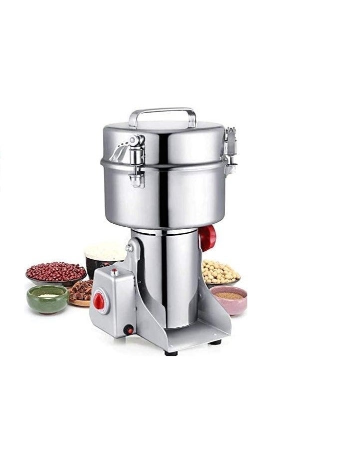 LETWOO 2000g Commercial Home Large Capacity Crusher Grains Dry Grinding Machine Stainless Steel High Power Spice Herb Medicine Mill Fine Grinding Broken Powder Machine For Household