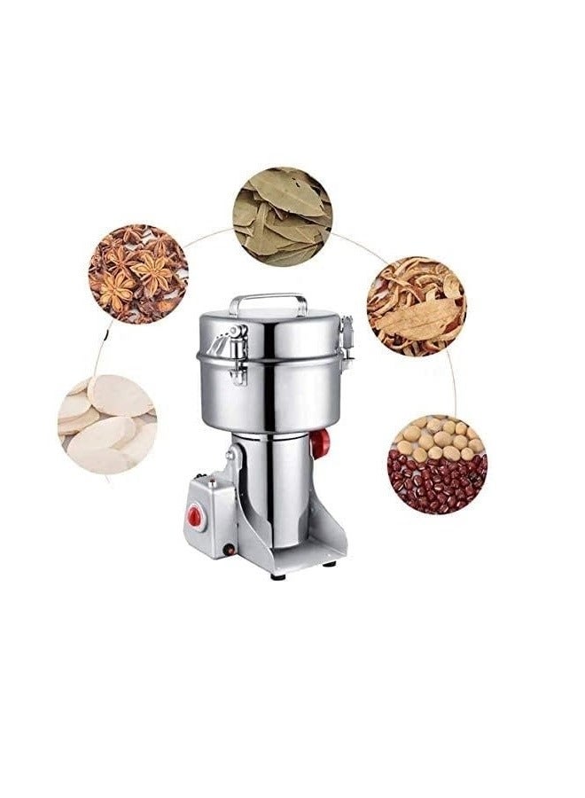 LETWOO 2000g Commercial Home Large Capacity Crusher Grains Dry Grinding Machine Stainless Steel High Power Spice Herb Medicine Mill Fine Grinding Broken Powder Machine For Household