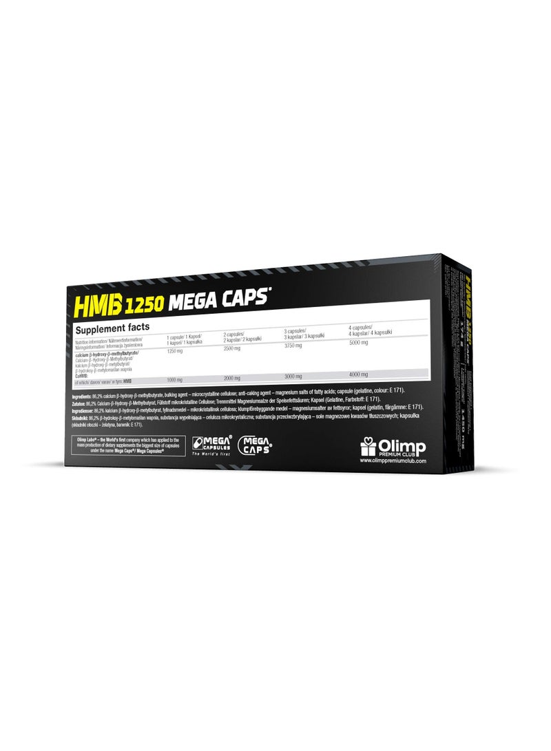 HMB 1250 Mega Caps, Pharmaceutical Grade, Ultra Concentrated, 120 Capsules