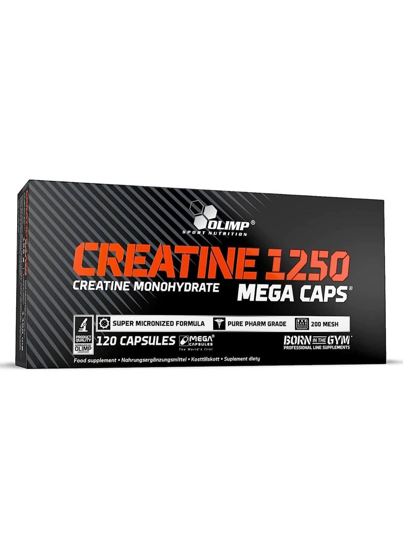 Creatine 1250, Creatine Monohydrate Mega Caps, 120 Capsules