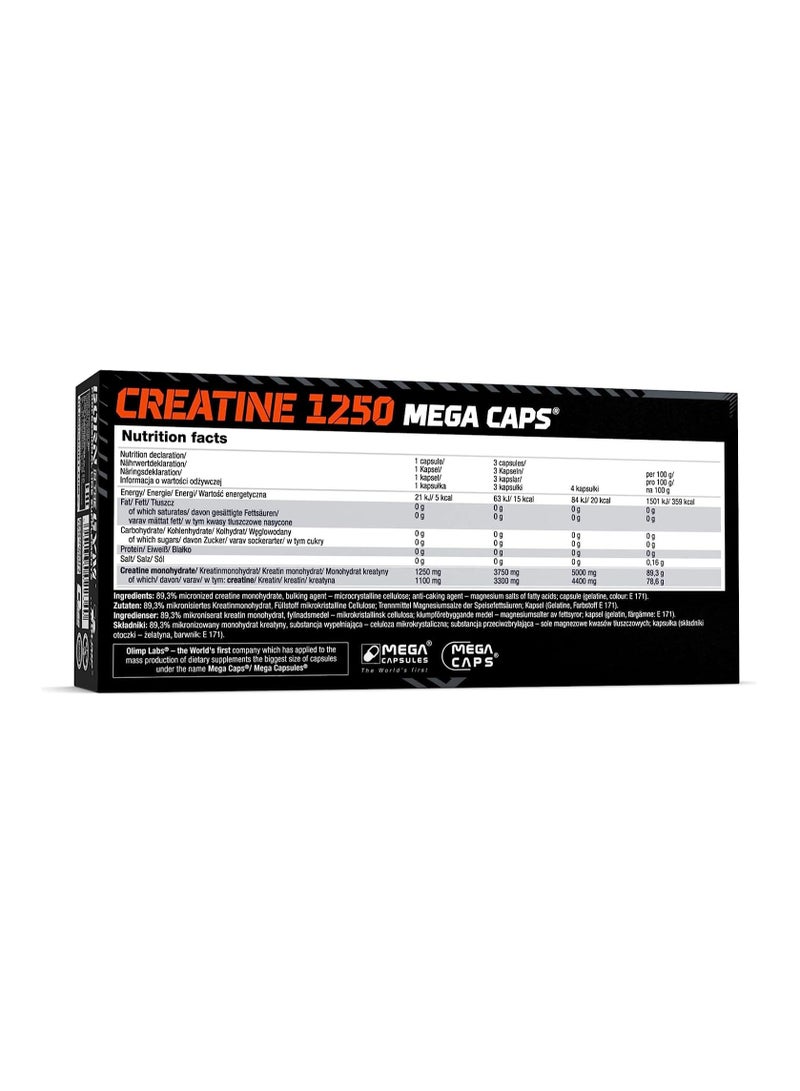 Creatine 1250, Creatine Monohydrate Mega Caps, 120 Capsules