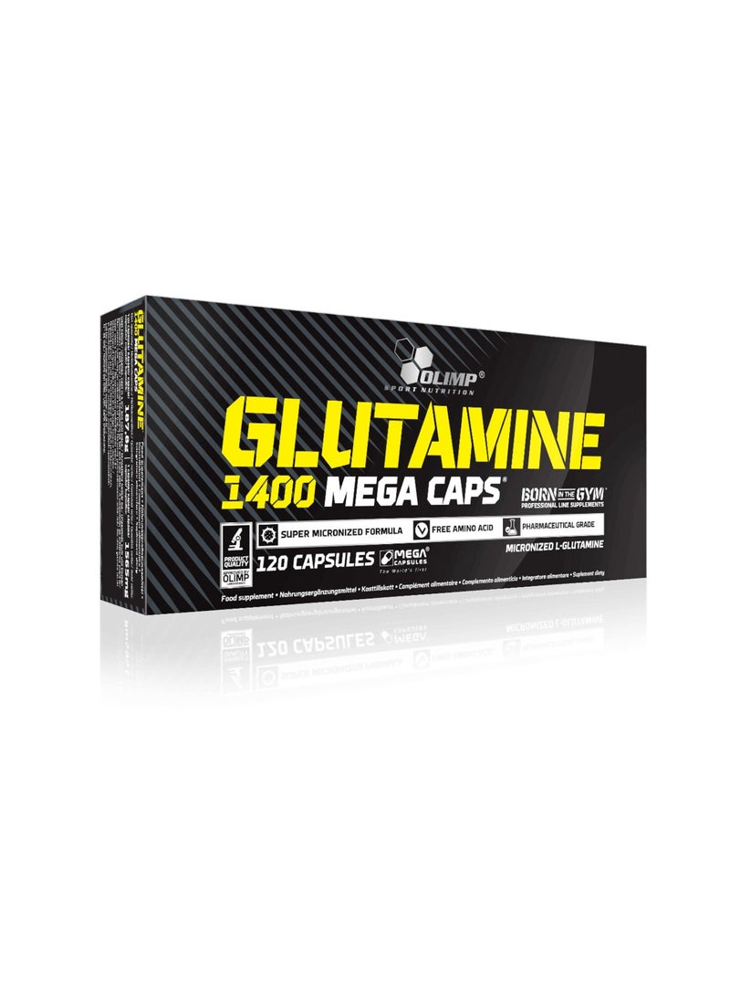 Glutamine 1400 Megacaps, Super Micronized Formula, 120 Capsules