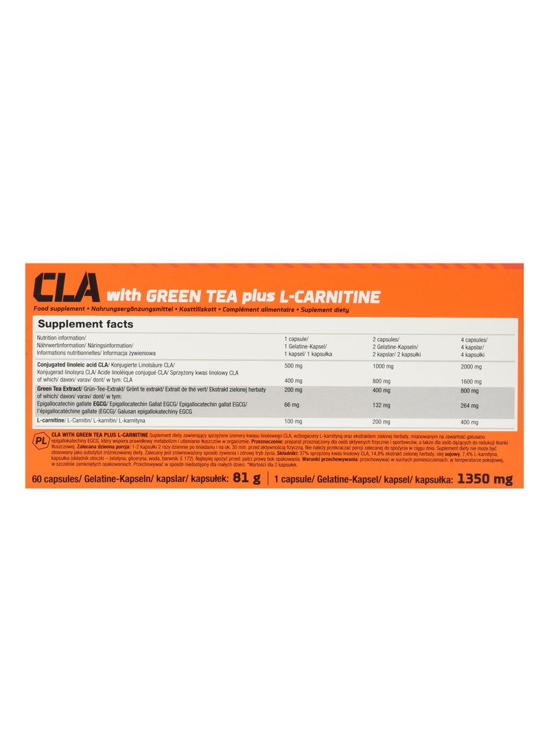 Cla With Green Tea Plus L-Carnitine, 60 Capsules