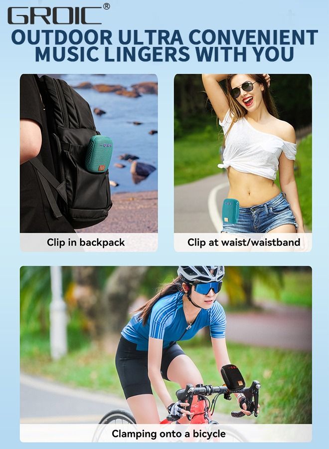 Portable Bluetooth Speaker,Waterproof Wireless Portable Outdoor Speaker,TWS Dual Pairing Wearable Speaker 5.0,,Bluetooth Speaker for Bicycle Scooter Riding Sports