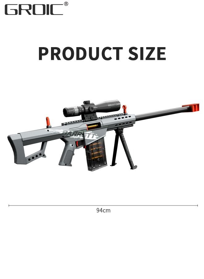 Soft Bullets Toy Gun, Super-Large Barrett Shell-Throwing Sniper Toy Soft Bullet Gun Manual Bolt Pulling On Behalf of Hair, oy Foam Blasting Gun, Shooting Games with Eva Soft Bullet and Accessories