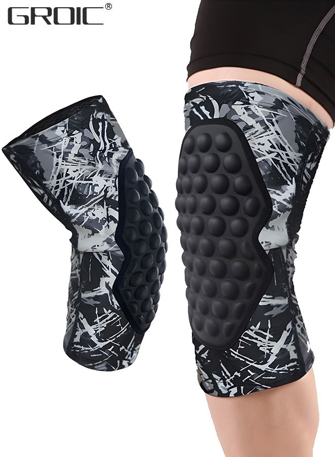 Knee Pads,Basketball Baseball Knee Brace Knee Support, Collision Avoidance Kneepad Compression Knee Sleeve for Volleyball,Long Leg Sleeves Sports Gear（XL)