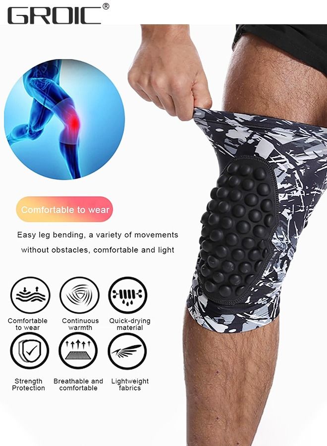 Knee Pads,Basketball Baseball Knee Brace Knee Support, Collision Avoidance Kneepad Compression Knee Sleeve for Volleyball,Long Leg Sleeves Sports Gear（XL)