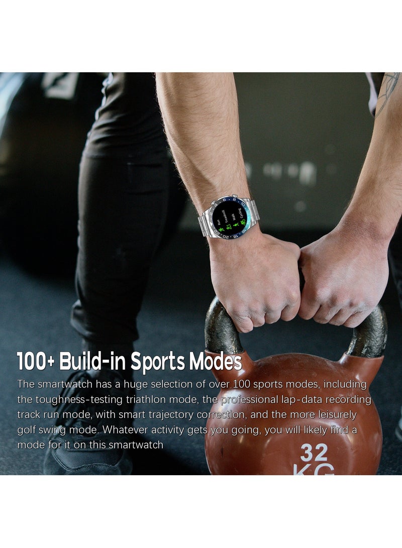 Fashion Men's Smart Watch Business Sports Fitness Tracker Heart Rate Blood Pressure Smartwatch Bluetooth Calls IP68 Waterproof 1.43