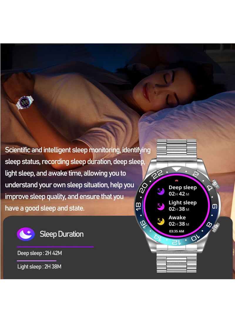 Fashion Men's Smart Watch Business Sports Fitness Tracker Heart Rate Blood Pressure Smartwatch Bluetooth Calls IP68 Waterproof 1.43