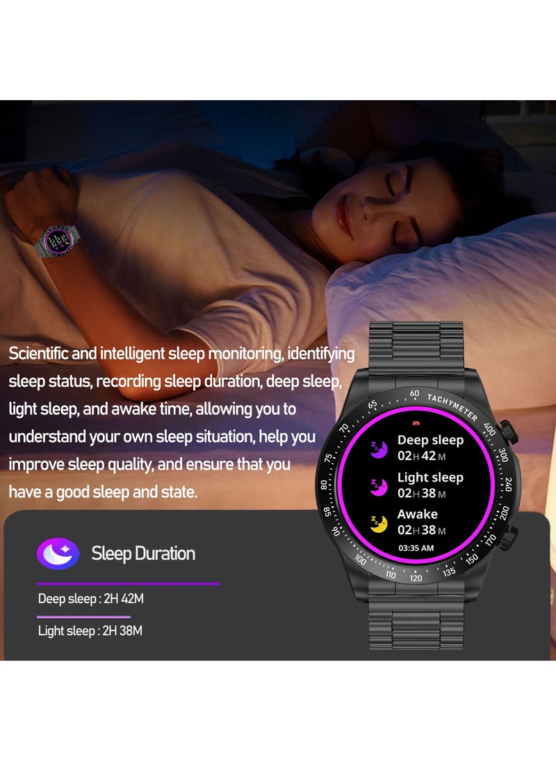 Fashion Men's Smart Watch Business Sports Fitness Tracker Heart Rate Smartwatch Bluetooth Calls IP68 Waterproof 1.43