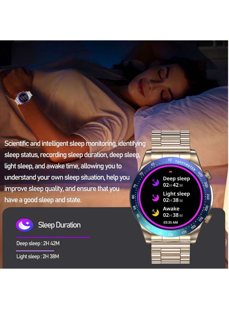Fashion Men's Smart Watch Business Sports Fitness Tracker Heart Rate Blood Pressure Smartwatch Bluetooth Calls IP68 Waterproof 1.43