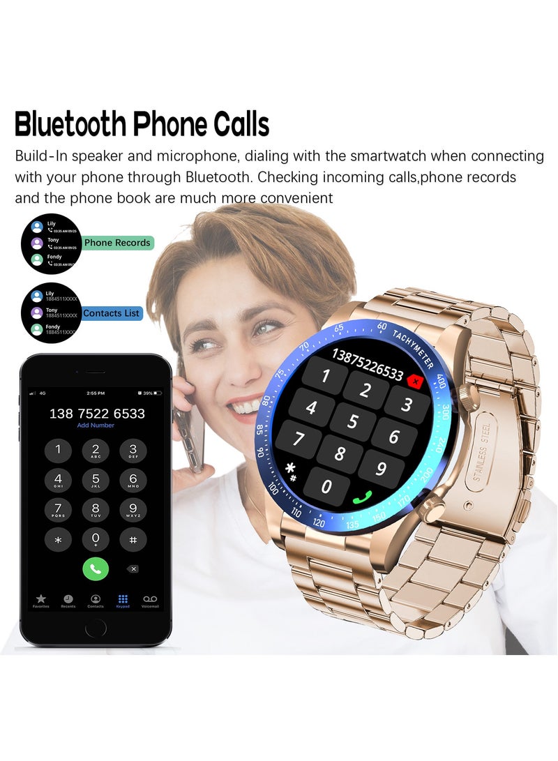 Fashion Men's Smart Watch Business Sports Fitness Tracker Heart Rate Blood Pressure Smartwatch Bluetooth Calls IP68 Waterproof 1.43