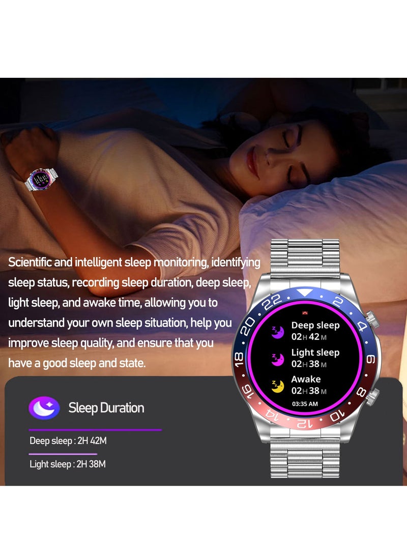 Fashion Men's Smart Watch Business Sports Fitness Tracker Heart Rate Blood Pressure Smartwatch Bluetooth Calls IP68 Waterproof 1.43