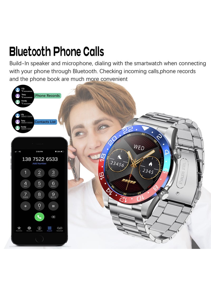 Fashion Men's Smart Watch Business Sports Fitness Tracker Heart Rate Blood Pressure Smartwatch Bluetooth Calls IP68 Waterproof 1.43