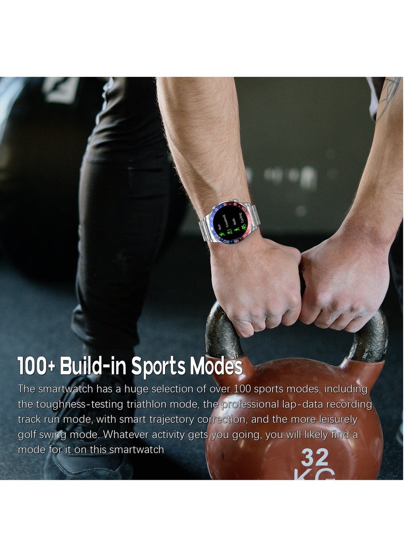 Fashion Men's Smart Watch Business Sports Fitness Tracker Heart Rate Blood Pressure Smartwatch Bluetooth Calls IP68 Waterproof 1.43