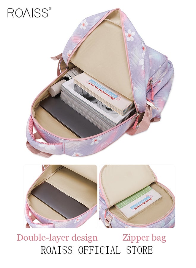 3 Piece Backpack Set Large Capacity Waterproof and Wear Resistant Same Color Series Lunch Bag and Pencil Case Large Capacity Storage Scientific Storage Simple Style Short Distance Travel Bag Student Backpack Laptop Bag