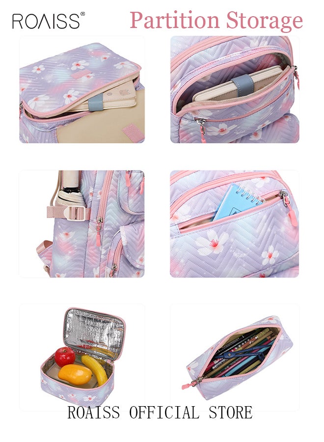 3 Piece Backpack Set Large Capacity Waterproof and Wear Resistant Same Color Series Lunch Bag and Pencil Case Large Capacity Storage Scientific Storage Simple Style Short Distance Travel Bag Student Backpack Laptop Bag