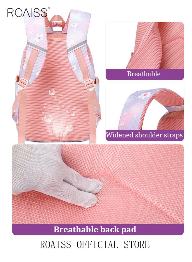 3 Piece Backpack Set Large Capacity Waterproof and Wear Resistant Same Color Series Lunch Bag and Pencil Case Large Capacity Storage Scientific Storage Simple Style Short Distance Travel Bag Student Backpack Laptop Bag