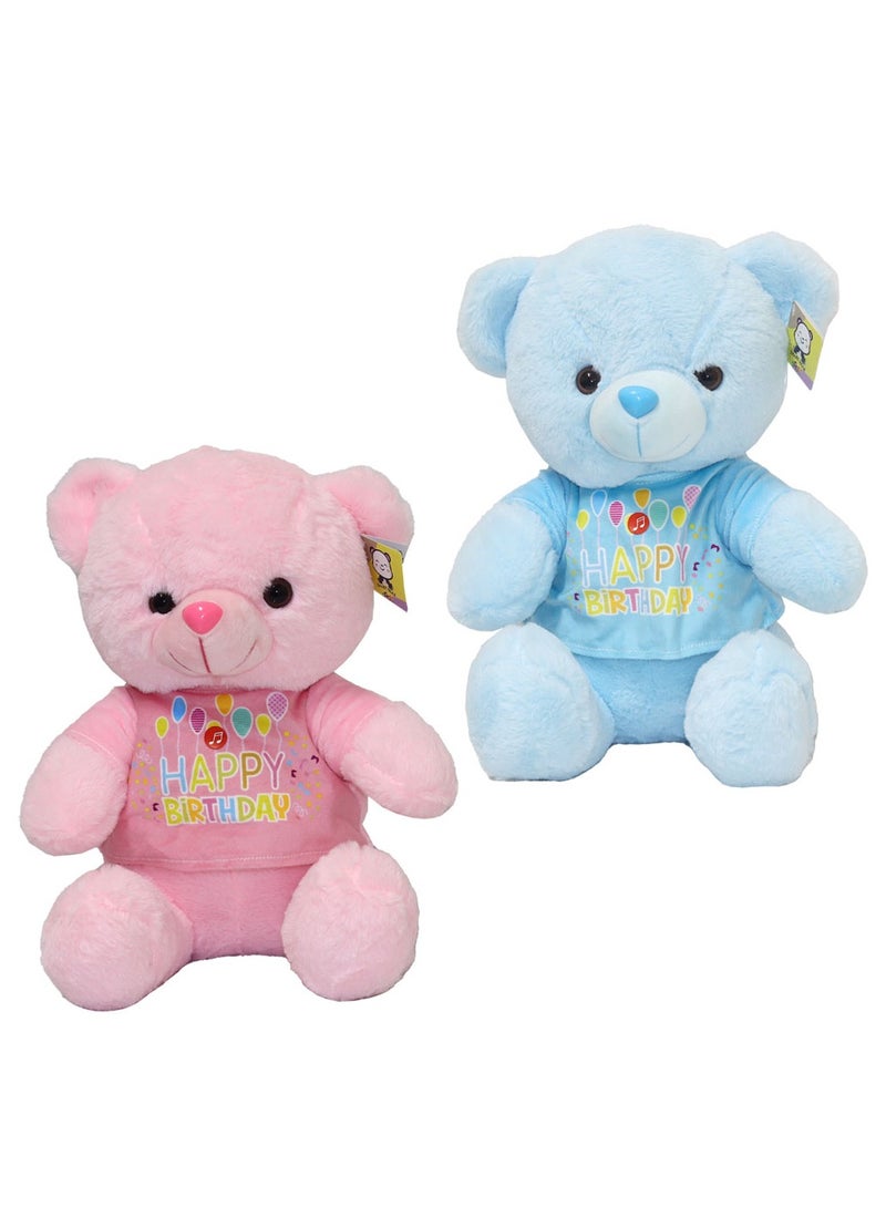 2-Piece Bear Plush Releases Birthday song and music  Toy 35 cm