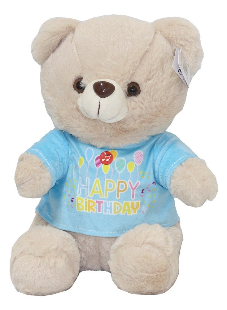 2-Piece Bear Plush Toy Releases Birthday song and music 30 cm