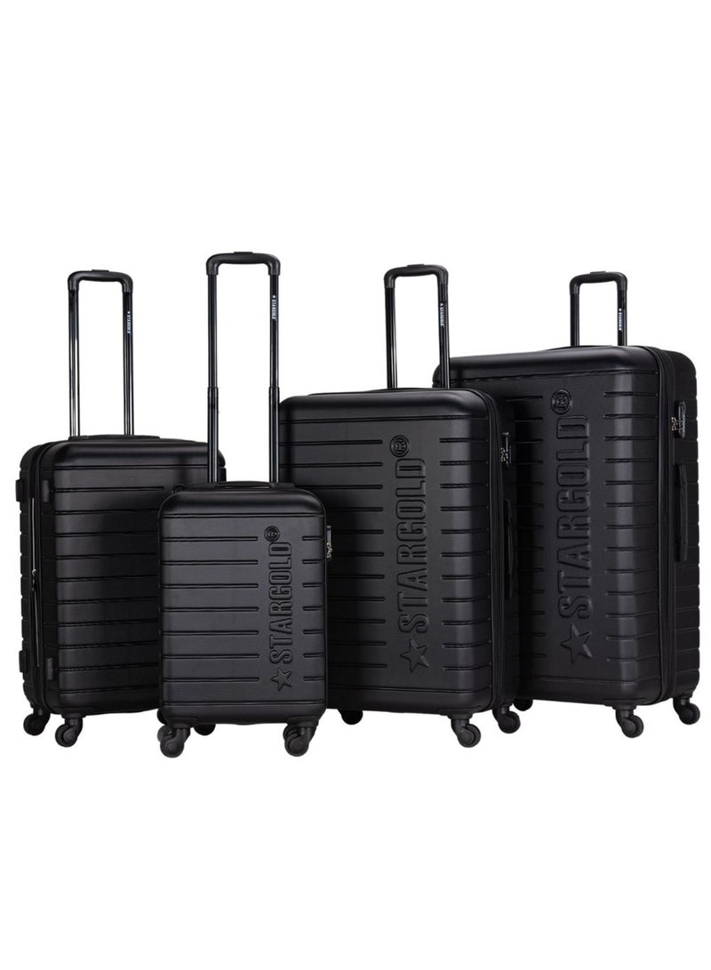 4 Pack Of Hardside Spinner Number Locked Luggage Trolley