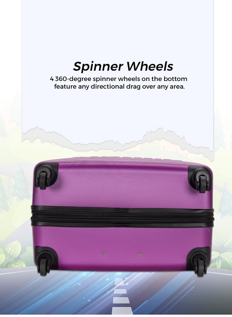 4 Pack Of Hardside Spinner Number Locked Luggage Trolley