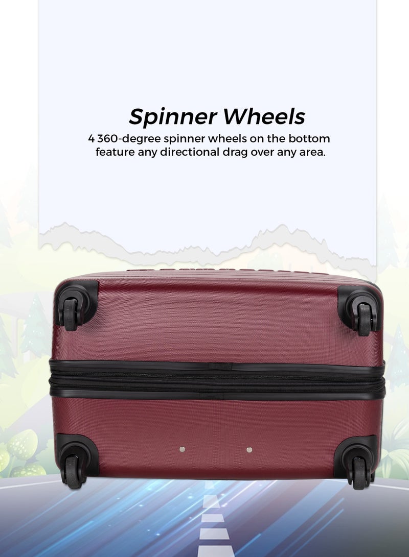 4 Pack Of Hardside Spinner Number Locked Luggage Trolley