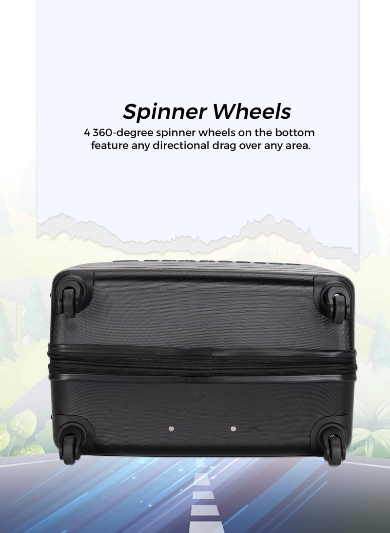 4 Pack Of Hardside Spinner Number Locked Luggage Trolley