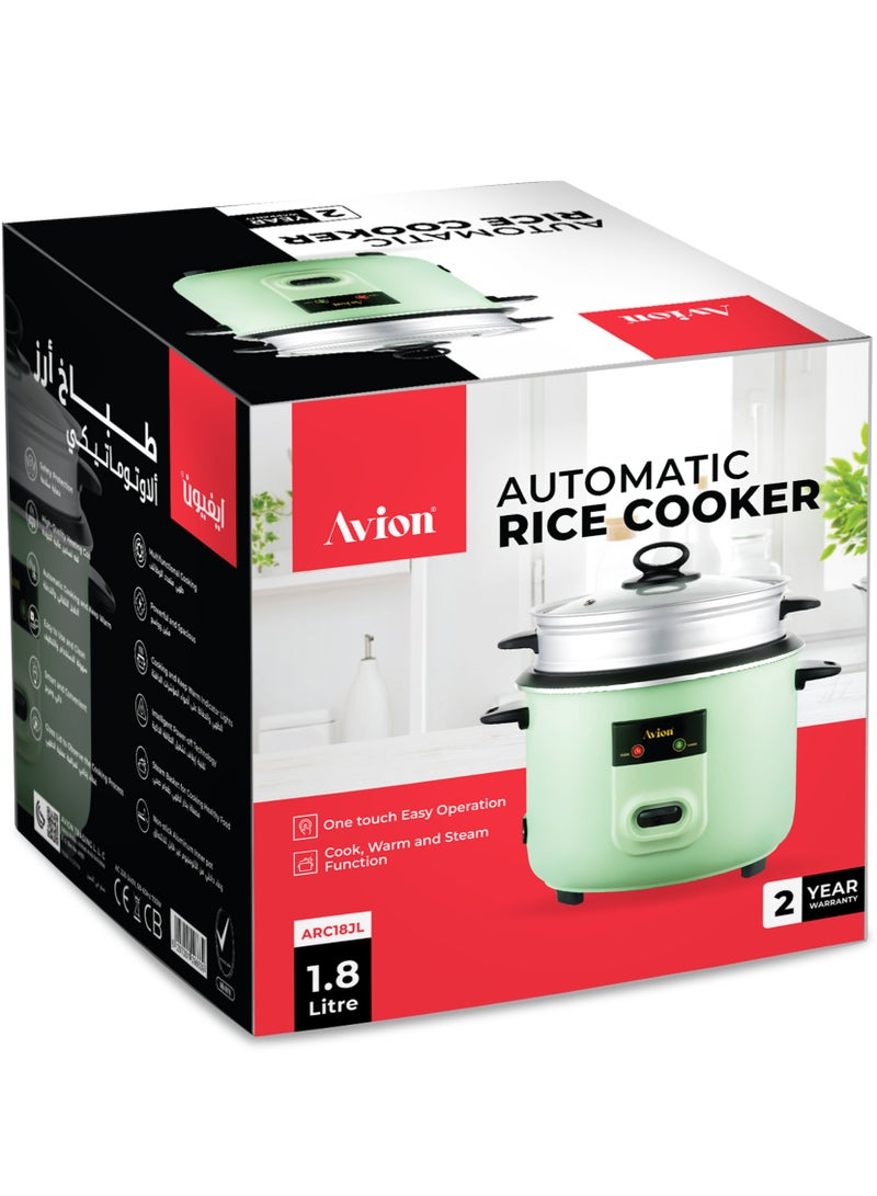 Avion Automatic rice cooker 1.8 Litre |one touch easy oparation | cook , warm and steam function | 700 W | 2 year warranty