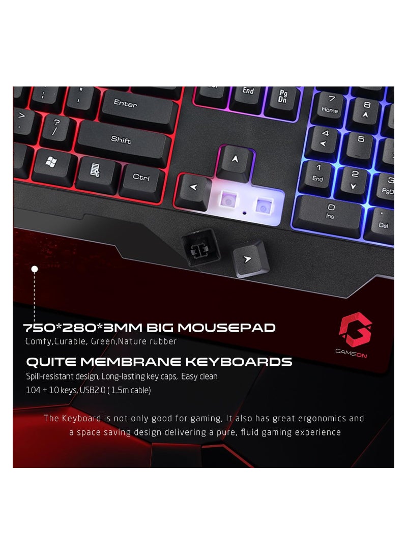 GAMEON CYPHER XL All-In-One Gaming Bundle (Keyboard, Headset, Mouse & Mousepad)