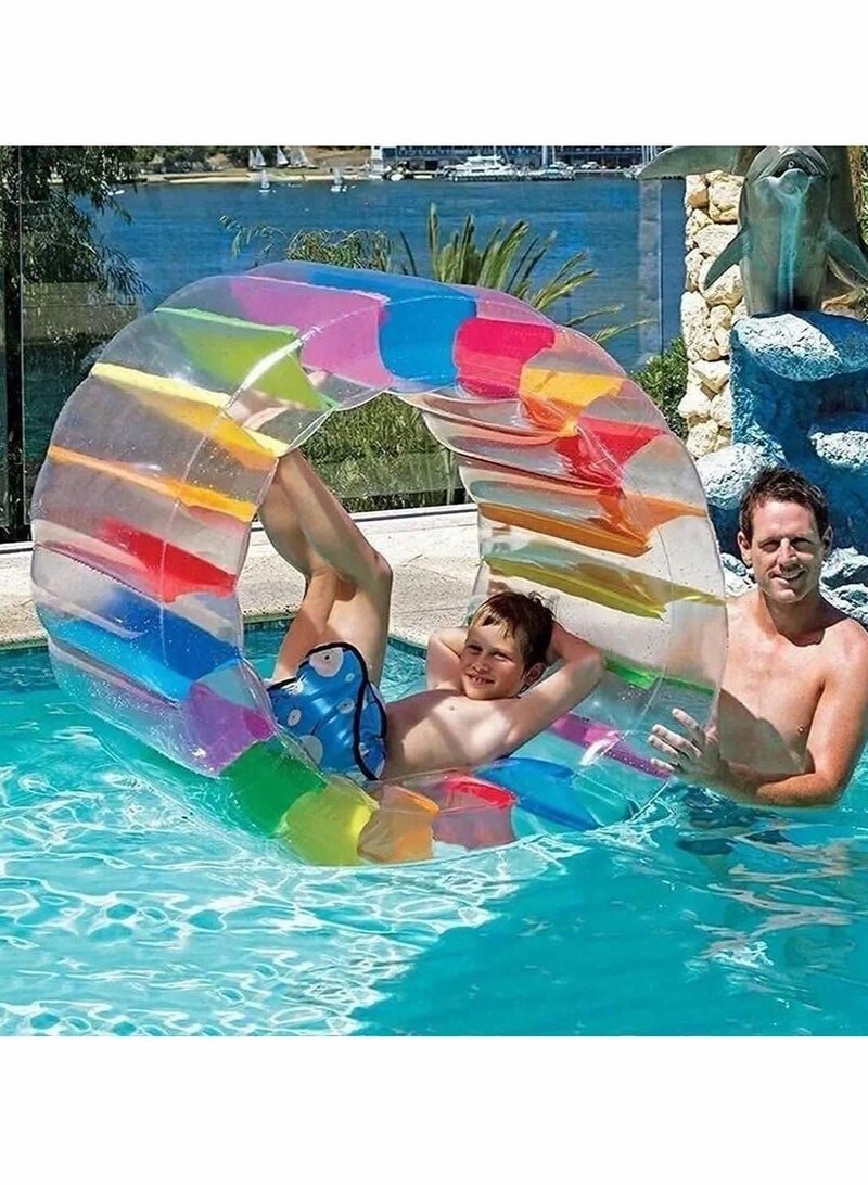 Kids Colorful Inflatable Water Wheel, 40 Inches Giant Roller Float, Swimming Pool Float