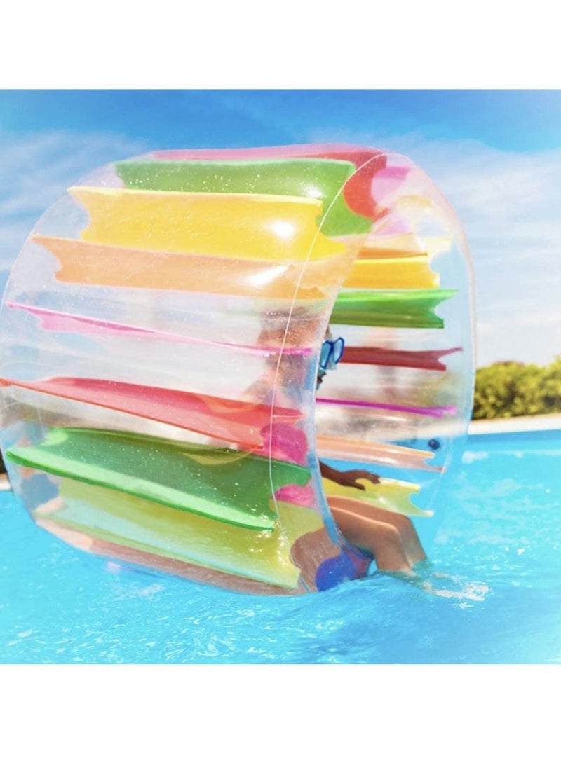 Kids Colorful Inflatable Water Wheel, 40 Inches Giant Roller Float, Swimming Pool Float