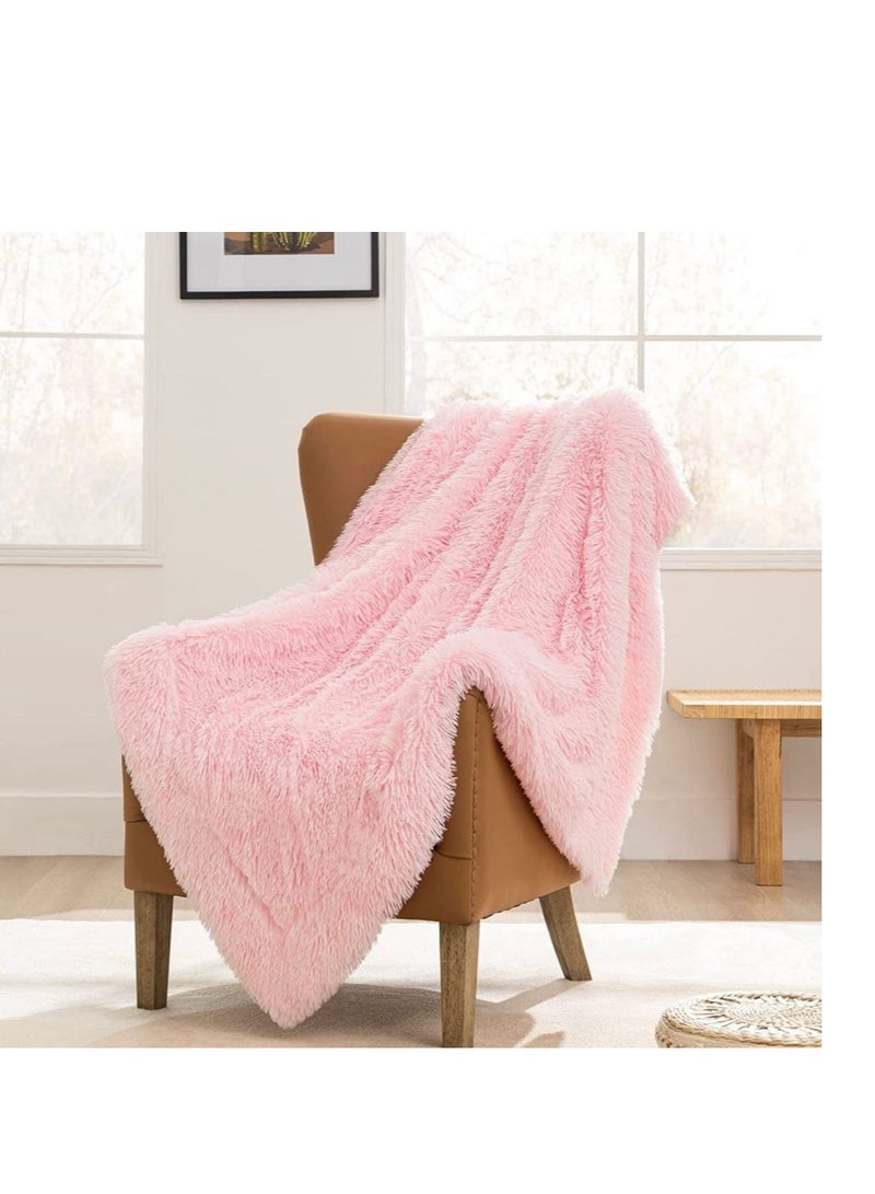 Luxury Faux Fur Throw Blankets Winter Beds sofa Single Size Polyester Blanket Double Layer Fluffy Soft Warm Home Decor Imitated Faux Fur Mink Blanket 6 -180*130cm -multicolor