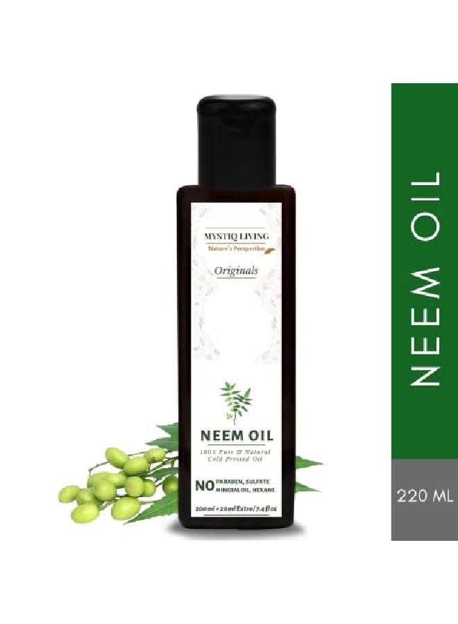 Originals Neem Oil 220Ml | For Hair Skin And Body Care | Cold Pressed 100% Pure And Natural