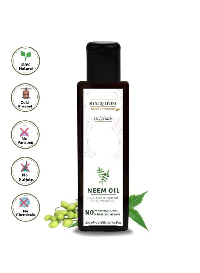 Originals Neem Oil 220Ml | For Hair Skin And Body Care | Cold Pressed 100% Pure And Natural