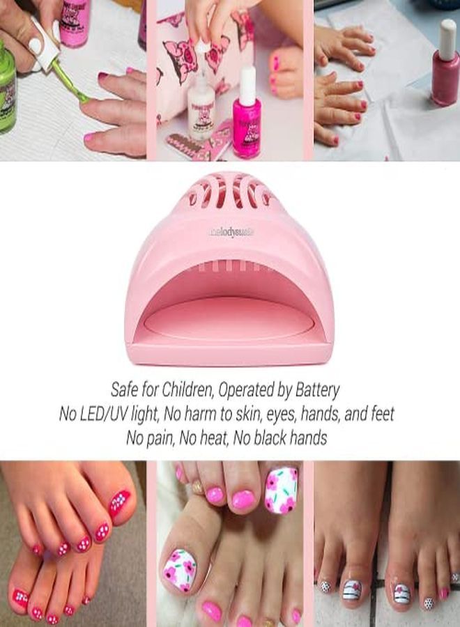 Portable Kids Nail Dryer Mini Nail Fan Quick Dry For Regular Nail Polish Safe For Hands Skin Children'S Gift Great Gift For Girls.