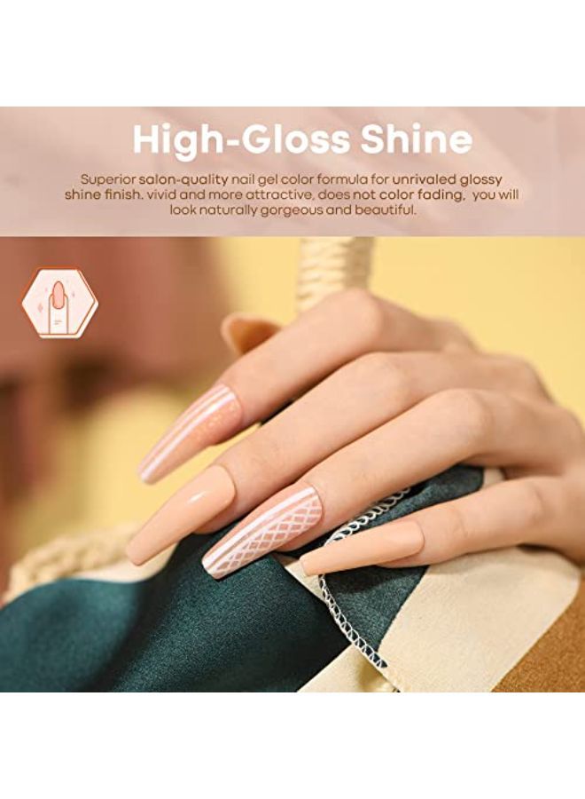 Gel Nail Polish Set- 6 Colors Nude Gel Polish All Seasons Skin Tones Pink Neutral Brown Gel Polish Kit, Soak Off Led Gel Nail Kit Manicure Diy Home Salon