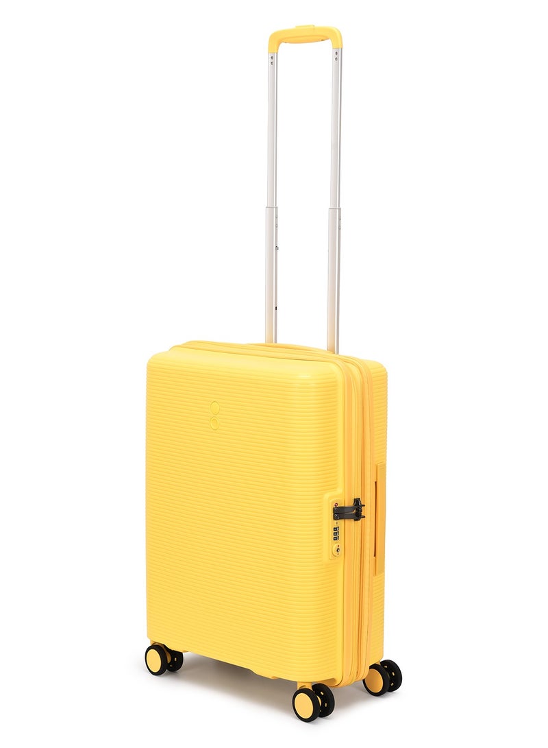 Echolac Forza 55+65+75cm Hardcase 4 Double Wheel Expandable Cabin & Check-In Luggage Trolley Set Mango Yellow