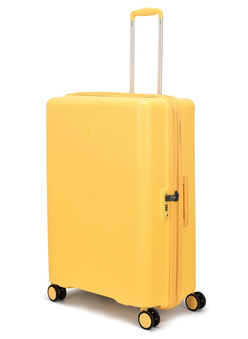 Echolac Forza 55+65+75cm Hardcase 4 Double Wheel Expandable Cabin & Check-In Luggage Trolley Set Mango Yellow