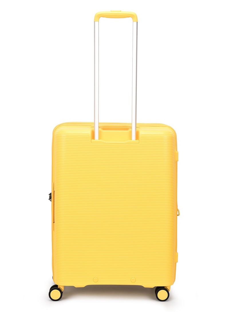 Echolac Forza 55+65+75cm Hardcase 4 Double Wheel Expandable Cabin & Check-In Luggage Trolley Set Mango Yellow