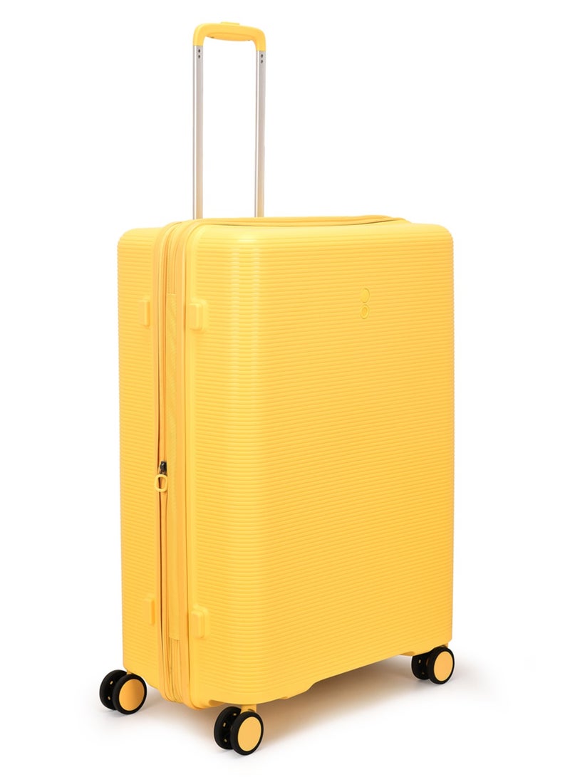 Echolac Forza 55+65+75cm Hardcase 4 Double Wheel Expandable Cabin & Check-In Luggage Trolley Set Mango Yellow